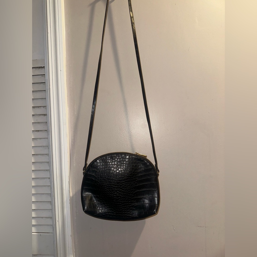 Zara Crocodile-Embossed small Shoulder Bag